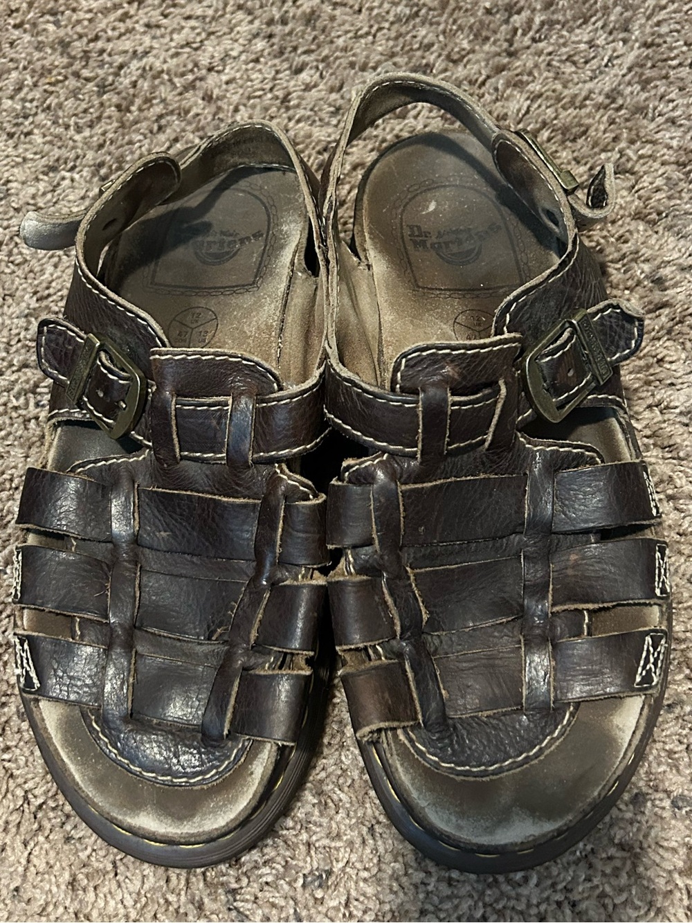 Vintage doc marten 8092 made in England chunky fisherman sandals sz 13
